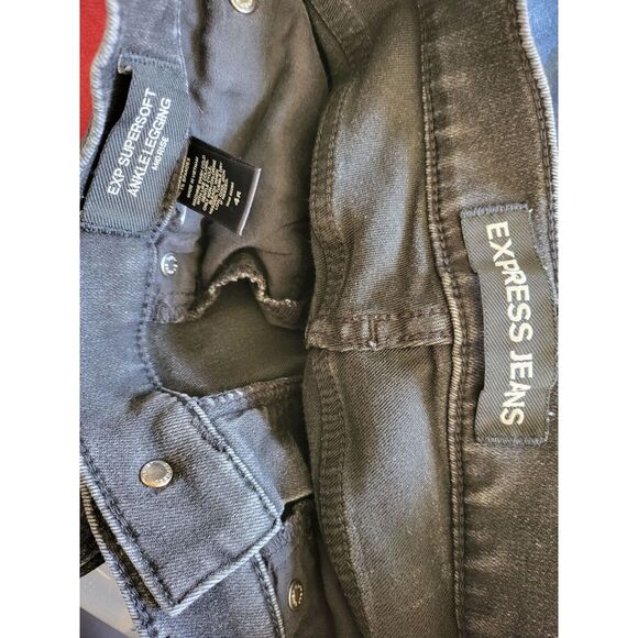 Express Exp Super Soft Ankle Legging Jean 4R Womens High Rise Raw Hem Distressed - Picture 5 of 6